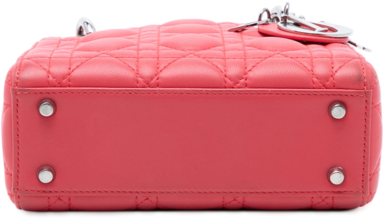 Dior Mini Lambskin Cannage Lady Dior Roze