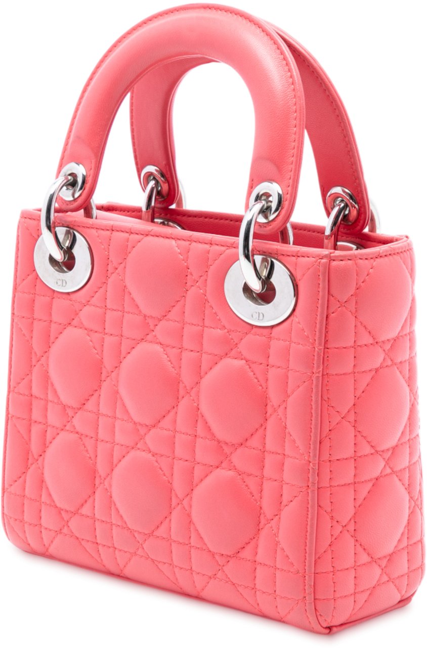 Dior Mini Lambskin Cannage Lady Dior Roze