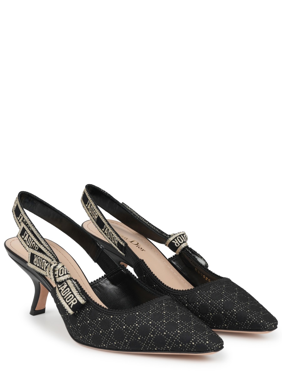 Dior Multicolor Kitten Heel Slingback Pumps Zwart