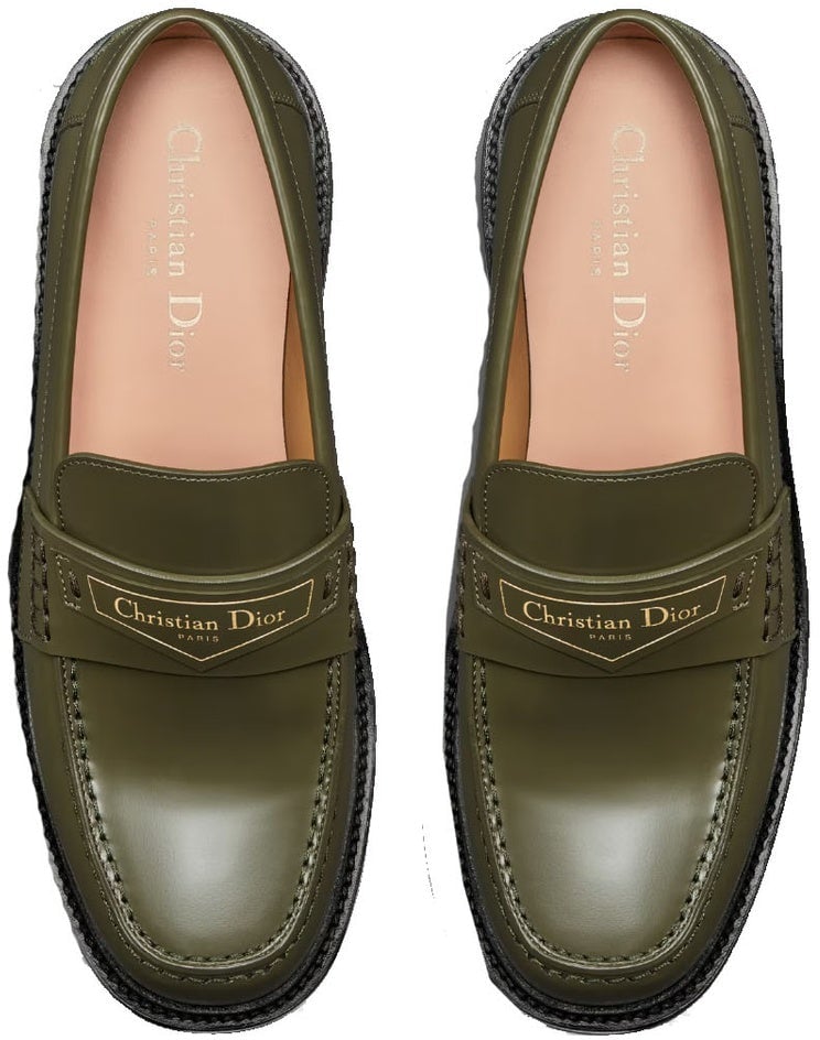 Dior Dior Leather Loafers Groen