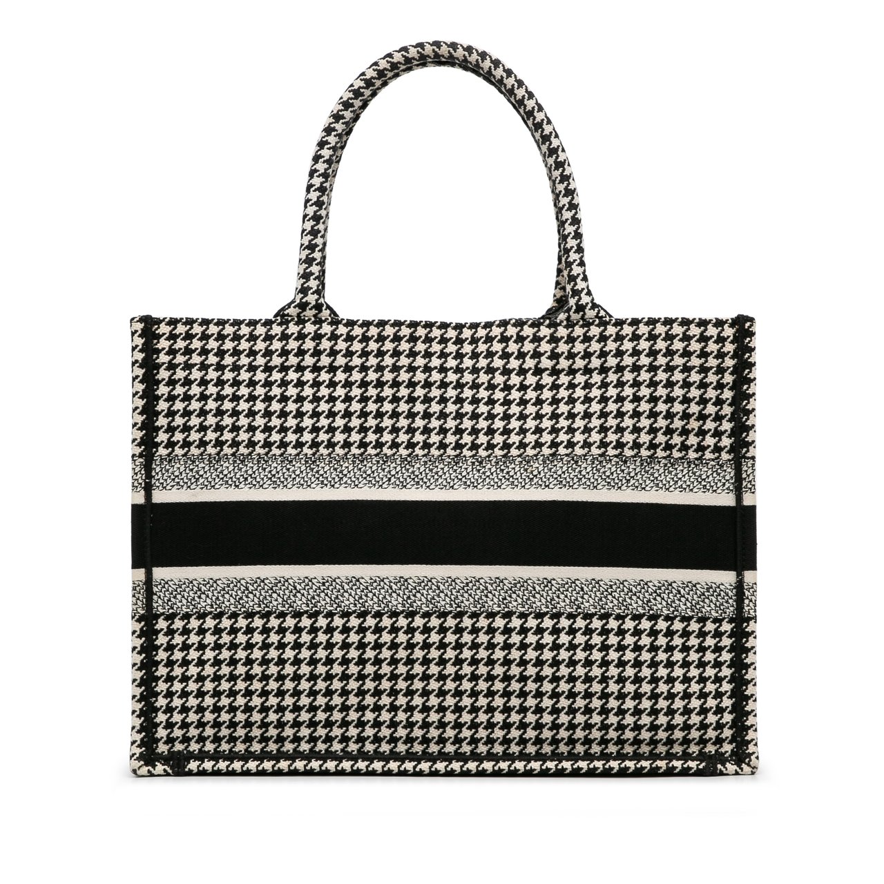 Dior Medium Houndstooth Book Tote Zwart