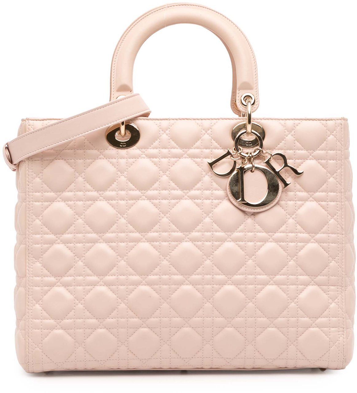 Dior Large Lambskin Cannage Lady Dior Roze