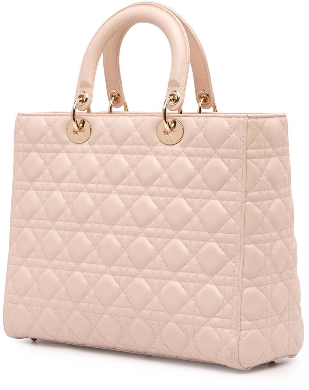 Dior Large Lambskin Cannage Lady Dior Roze