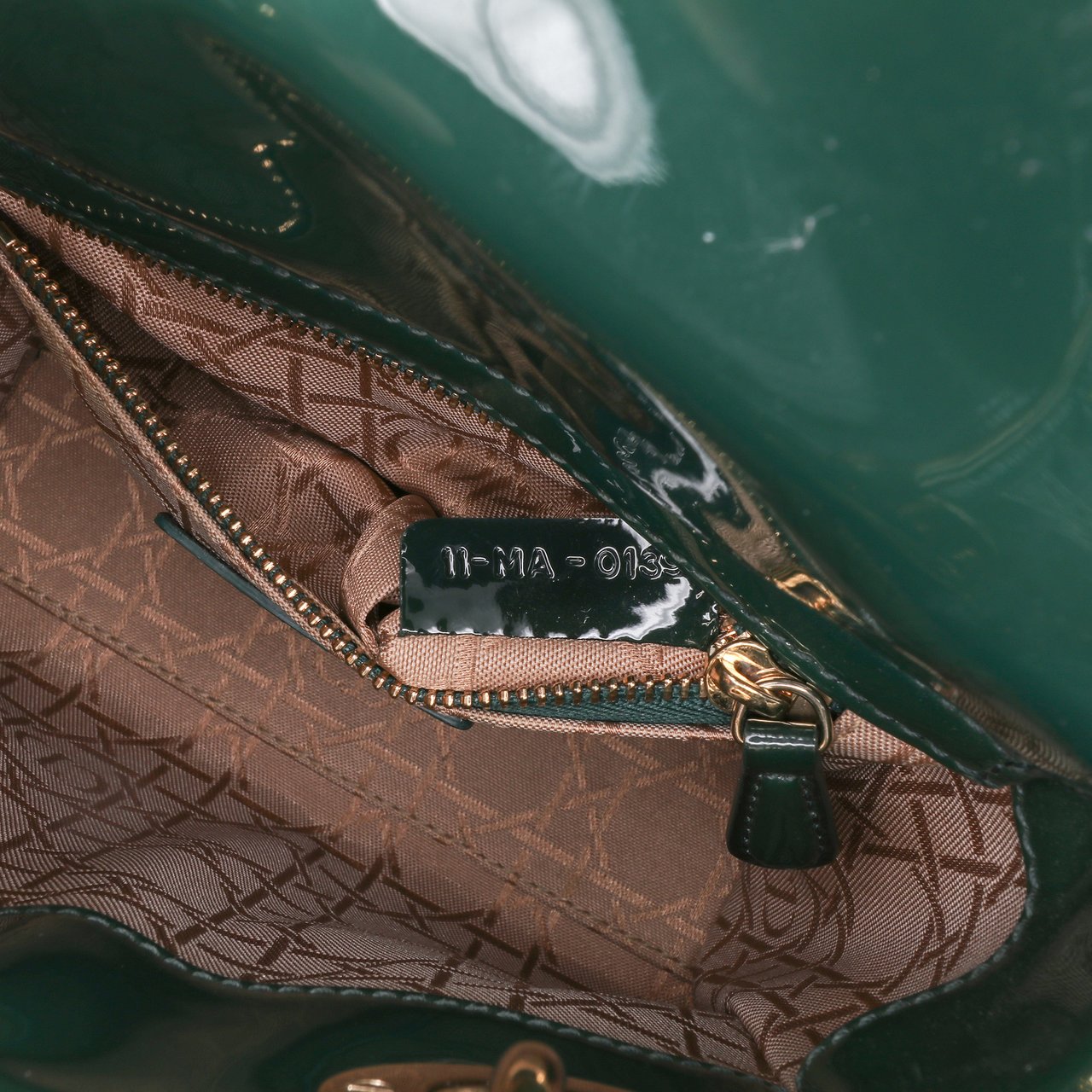 Dior Mini Patent Cannage Lady Dior Groen