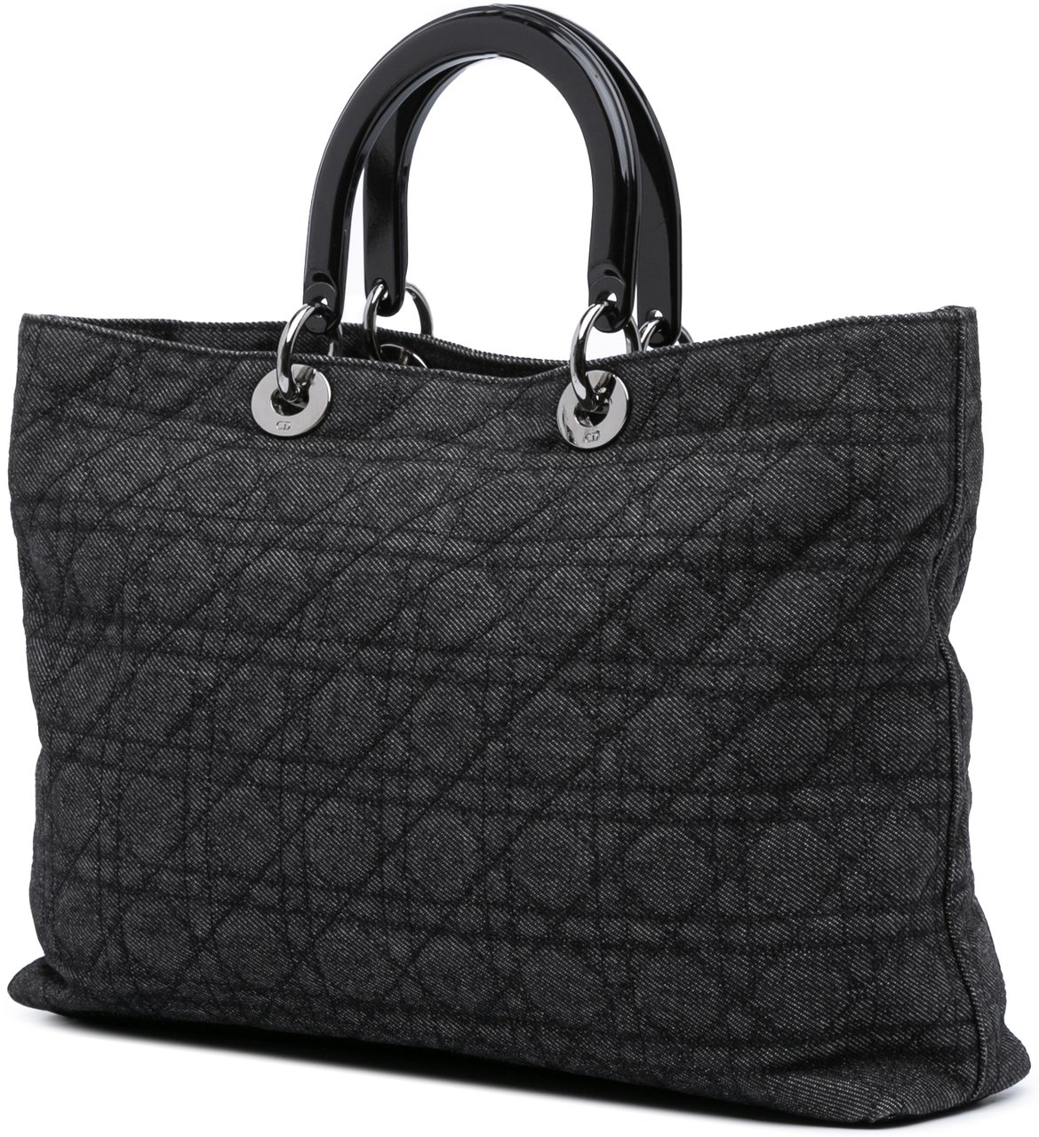 Dior Extra Large Denim Cannage Lady Dior Zwart