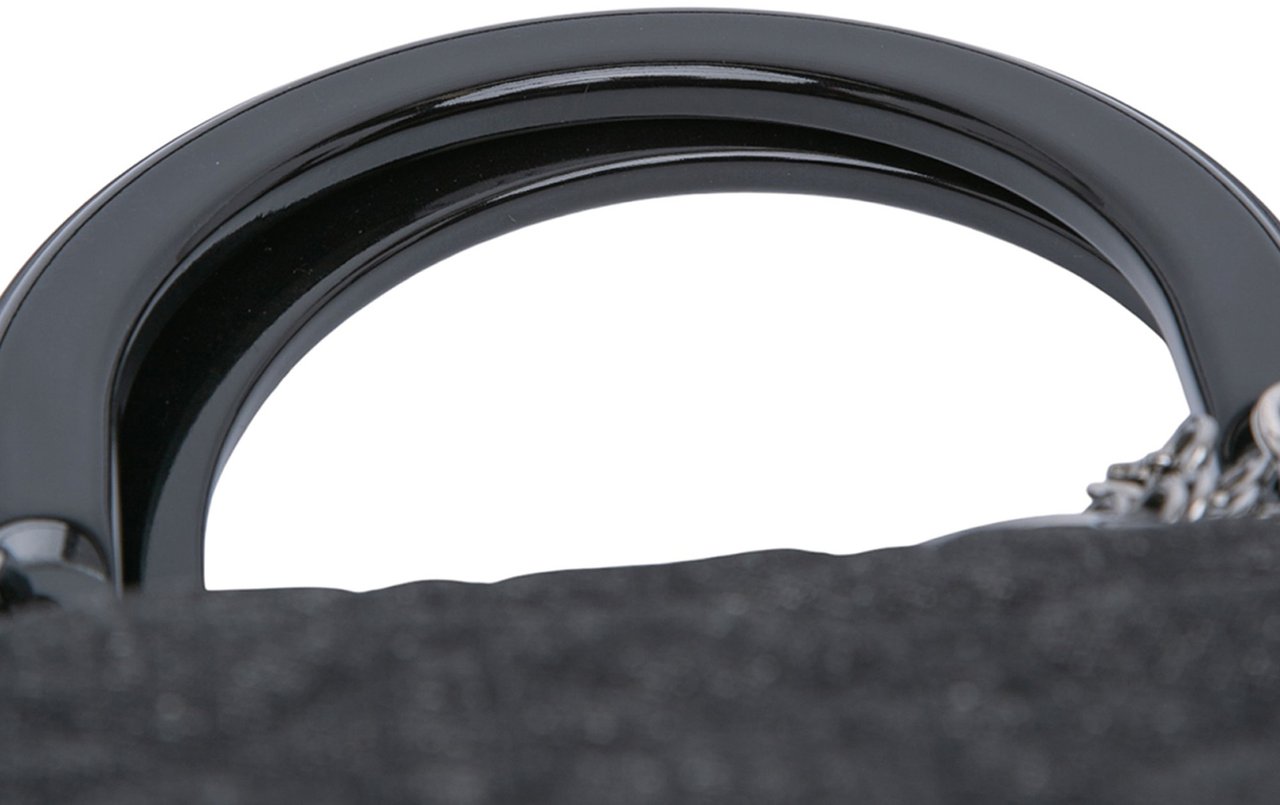 Dior Extra Large Denim Cannage Lady Dior Zwart