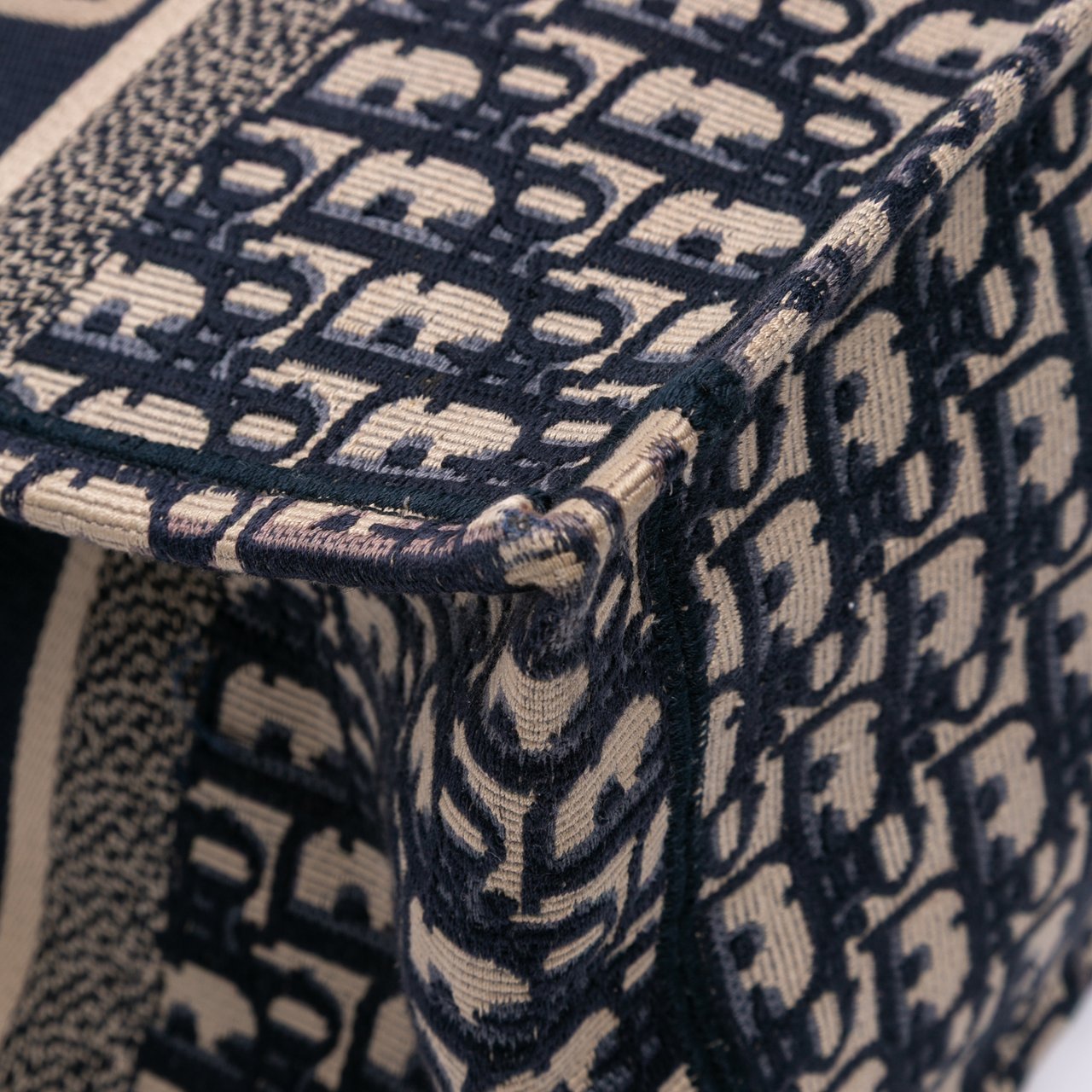 Dior Medium Oblique Canvas Book Tote Blauw