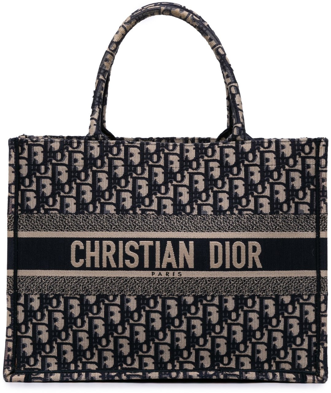Dior Medium Oblique Canvas Book Tote Blauw