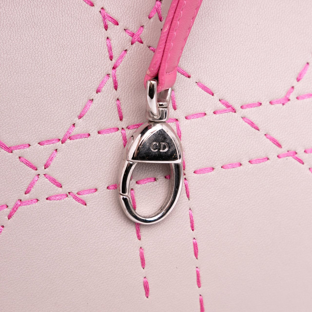 Dior Medium Tricolor Lambskin Macrocannage Stitched Lady Dior Roze