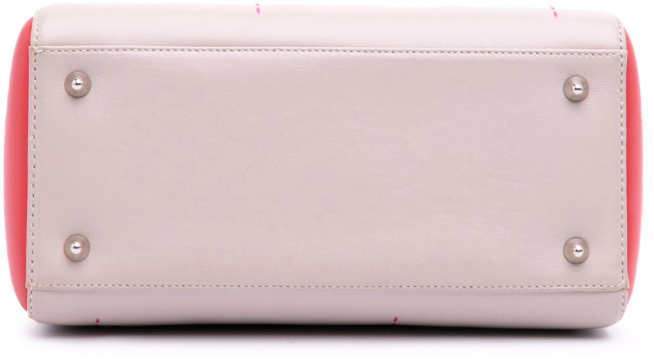 Dior Medium Tricolor Lambskin Macrocannage Stitched Lady Dior Roze