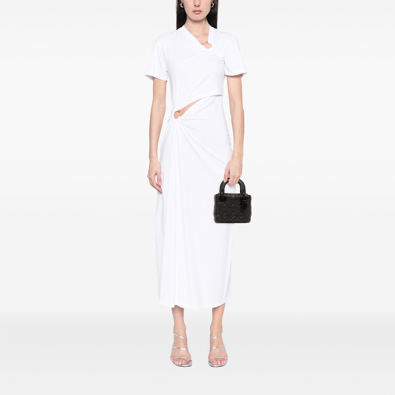 Dior Mini Ultra Matte Calfskin Cannage Studded Supple Lady Dior Zwart