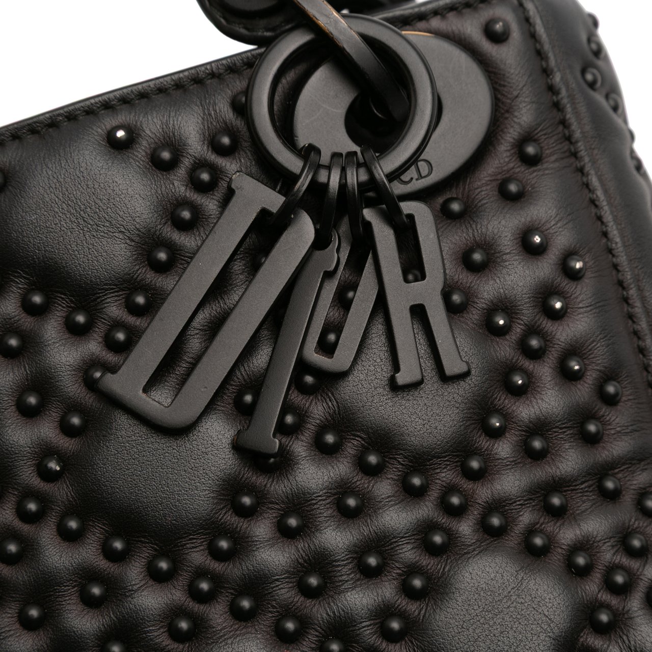 Dior Mini Ultra Matte Calfskin Cannage Studded Supple Lady Dior Zwart