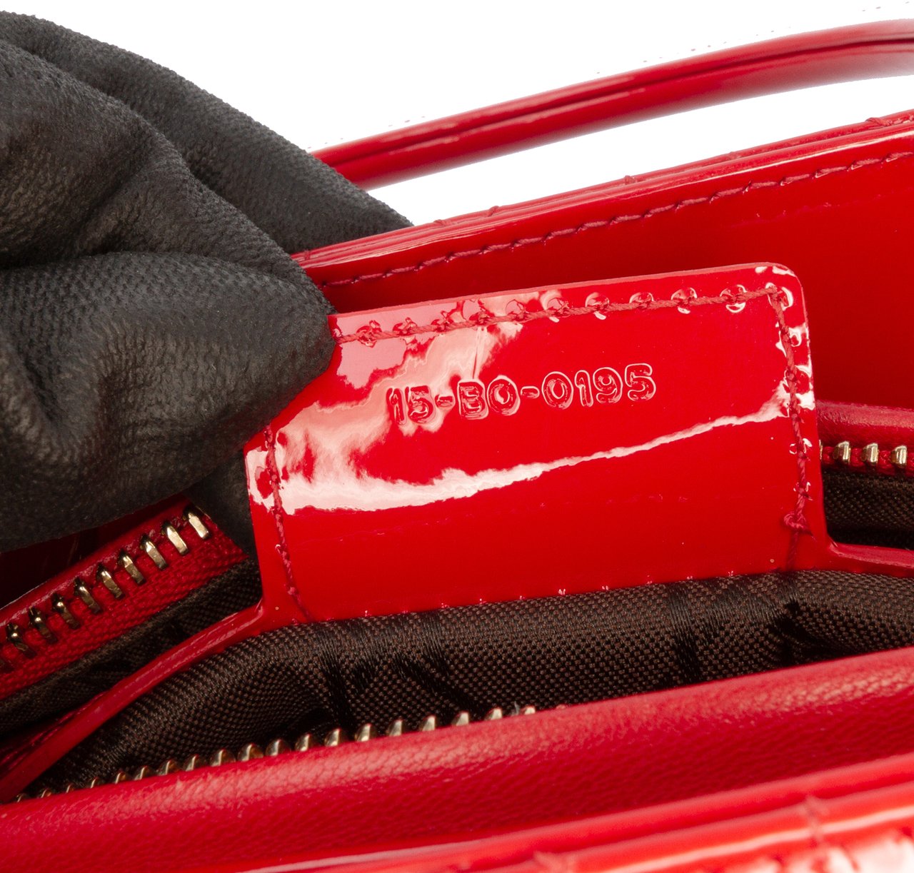 Dior Medium Patent Cannage Lady Dior Rood
