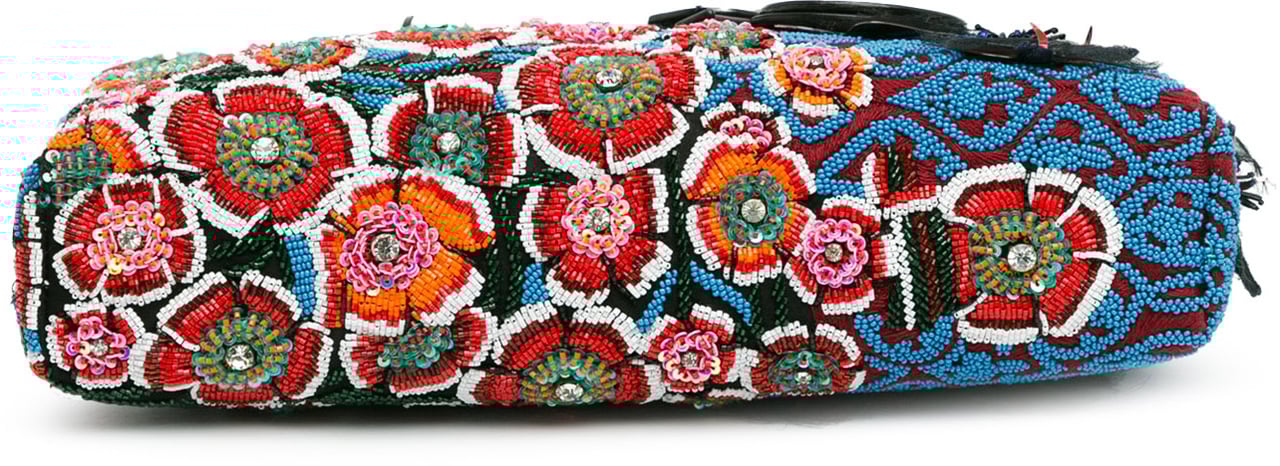 Dior Medium Beaded Ribbon Embroidered Floral Lady D Joy Blauw