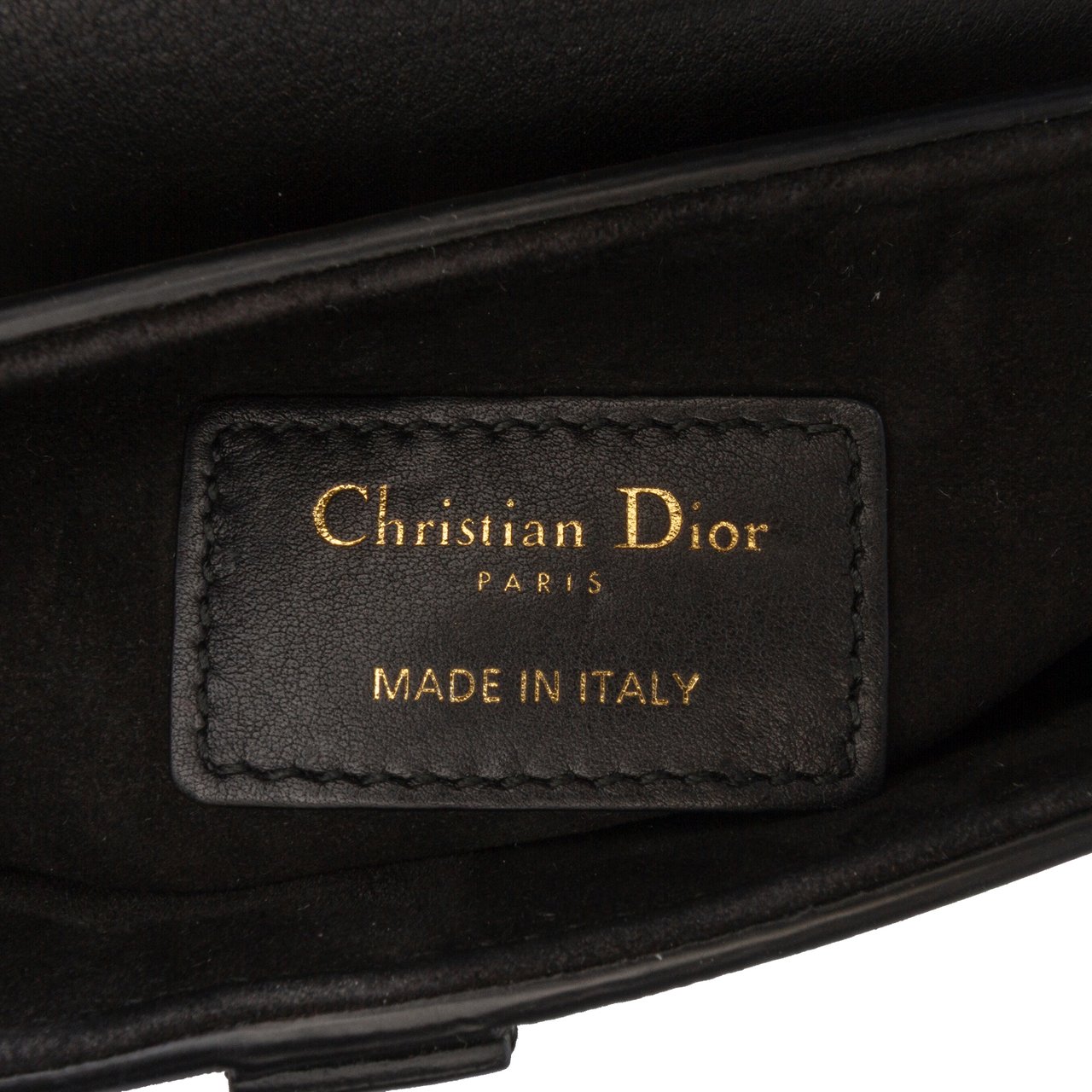 Dior Mini Calfskin Kaleidiorscopic Embroidered Saddle Bag Bruin