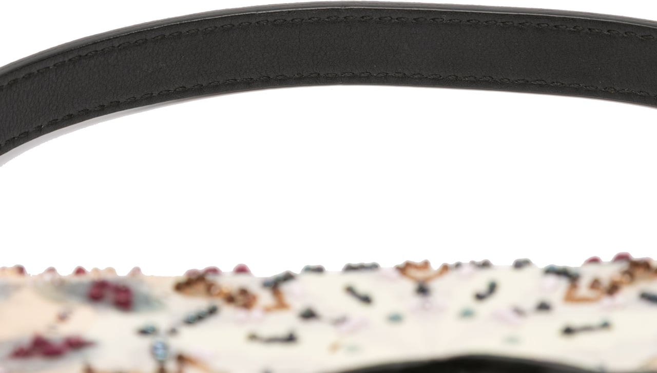 Dior Mini Calfskin Kaleidiorscopic Embroidered Saddle Bag Bruin