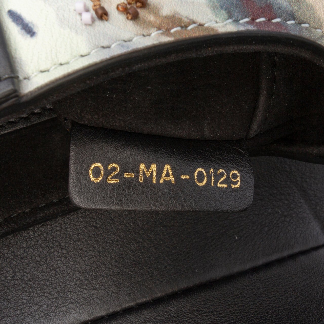 Dior Mini Calfskin Kaleidiorscopic Embroidered Saddle Bag Bruin