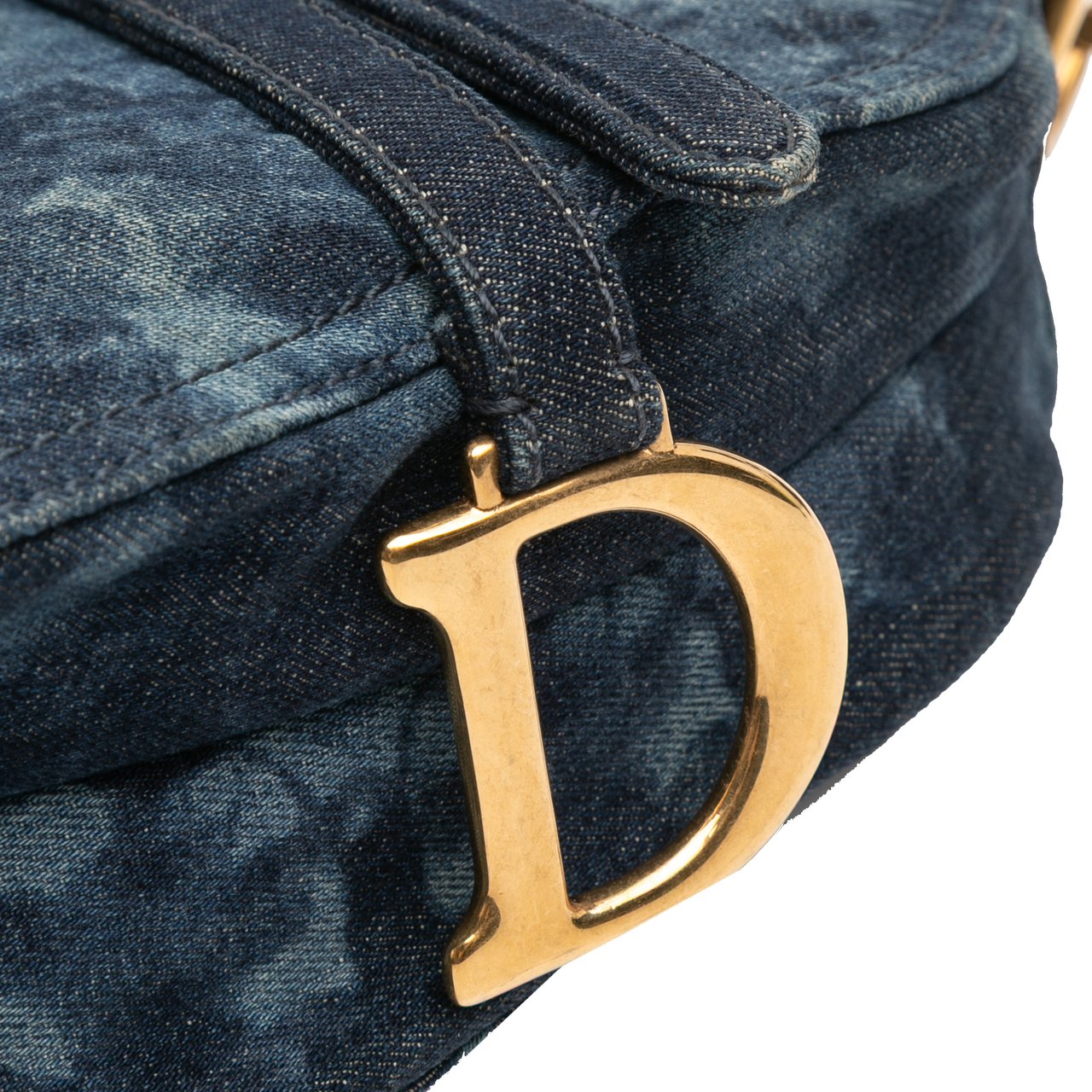 Dior Denim Tie Dye Saddle Bag Blauw