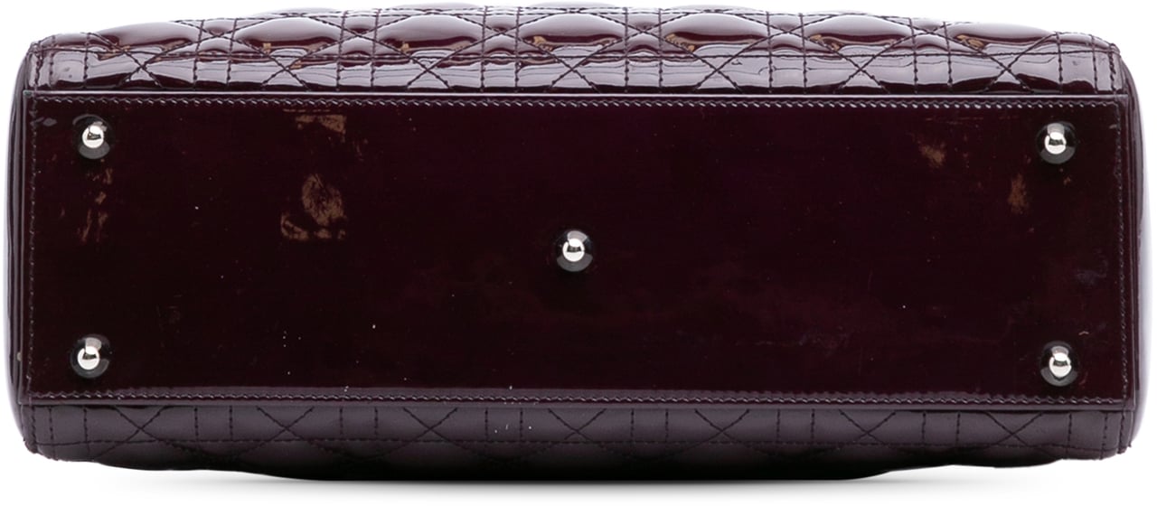 Dior Large Patent Cannage Lady Dior Paars