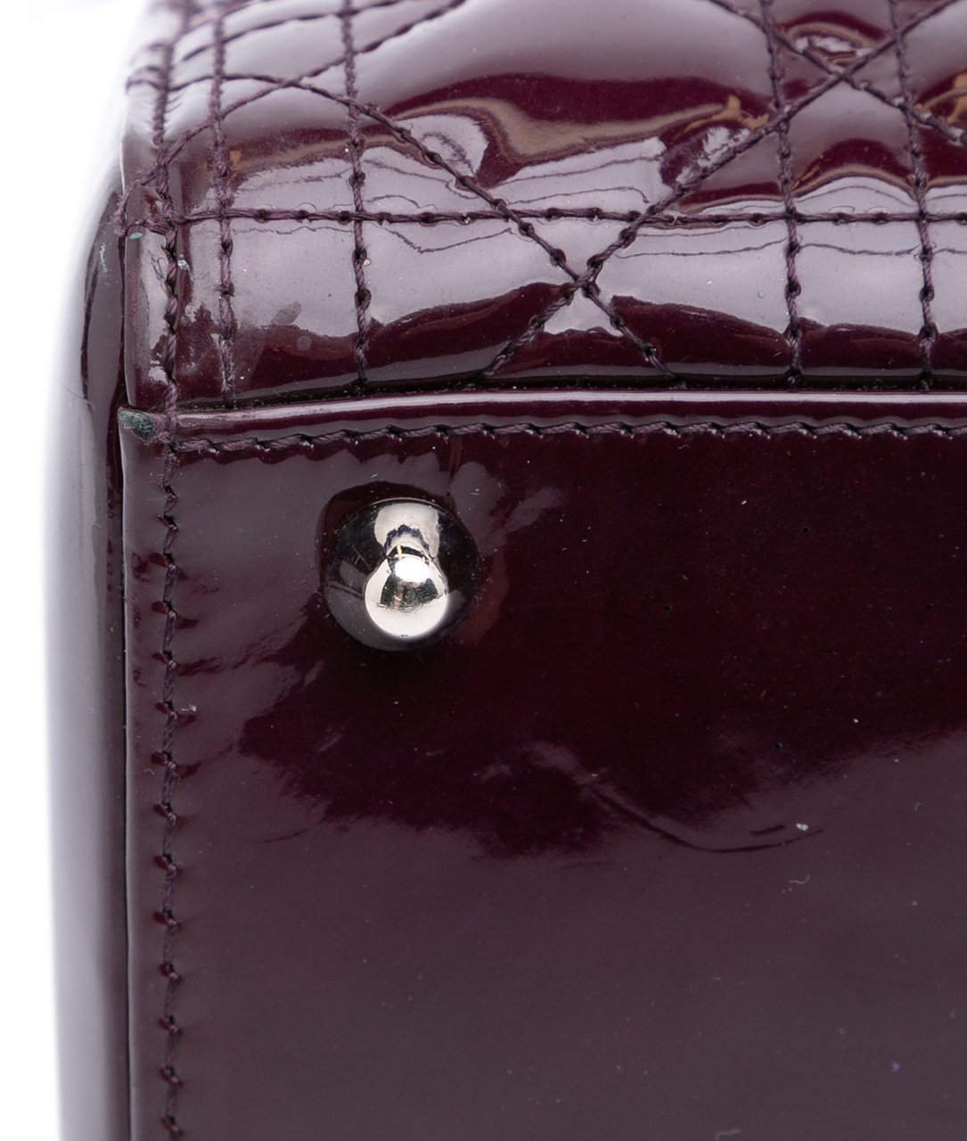 Dior Large Patent Cannage Lady Dior Paars