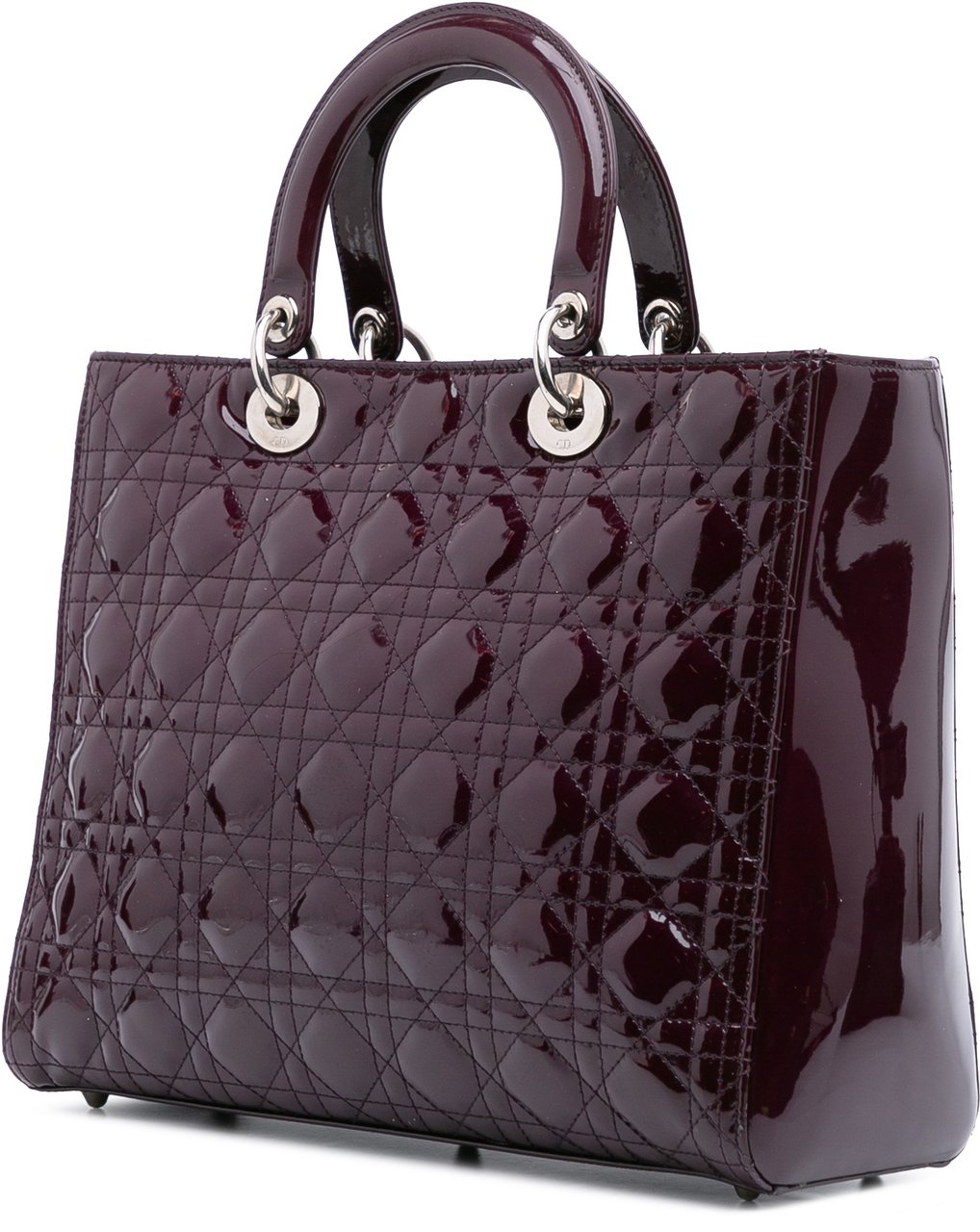 Dior Large Patent Cannage Lady Dior Paars