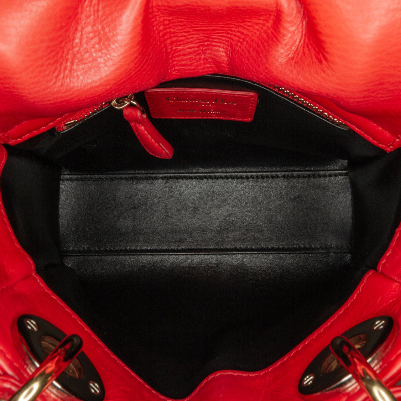 Dior Mini Calfskin Sequin Embellished Lady Dior Rood