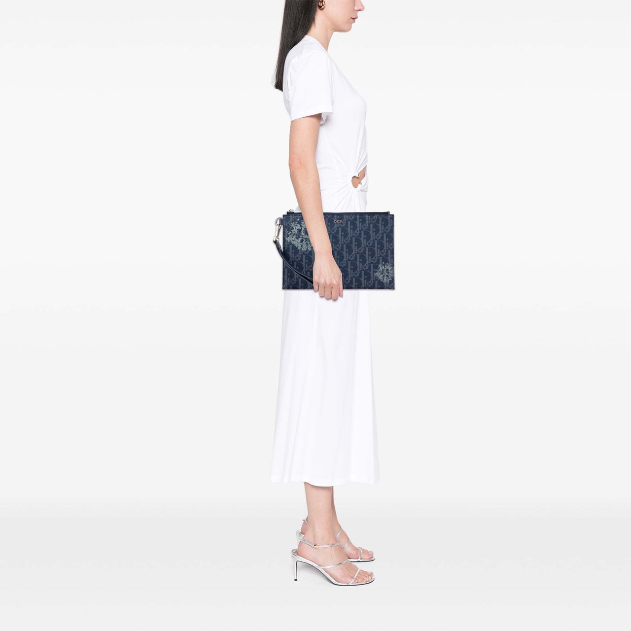 Dior Oblique Denim Tears A5 Flat Pouch Blauw