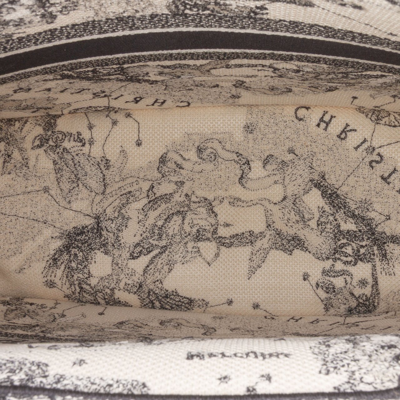 Dior Large Canvas Embroidered Zodiac Toile De Jouy Book Tote Wit
