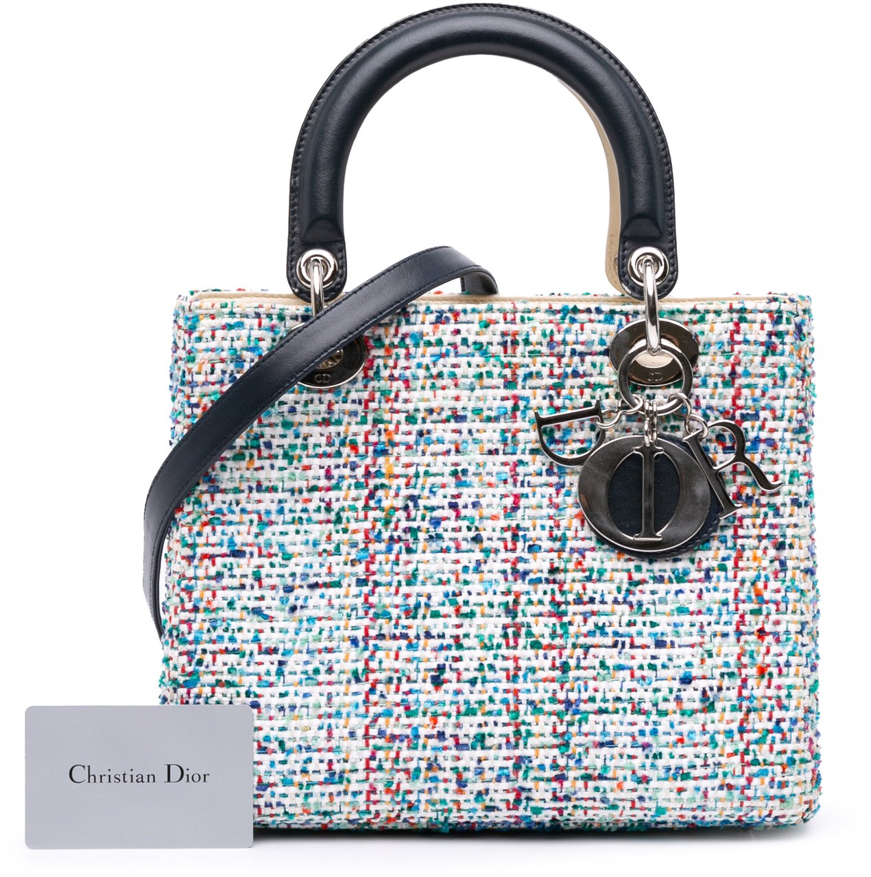 Dior Medium Tweed Lady Dior Blauw