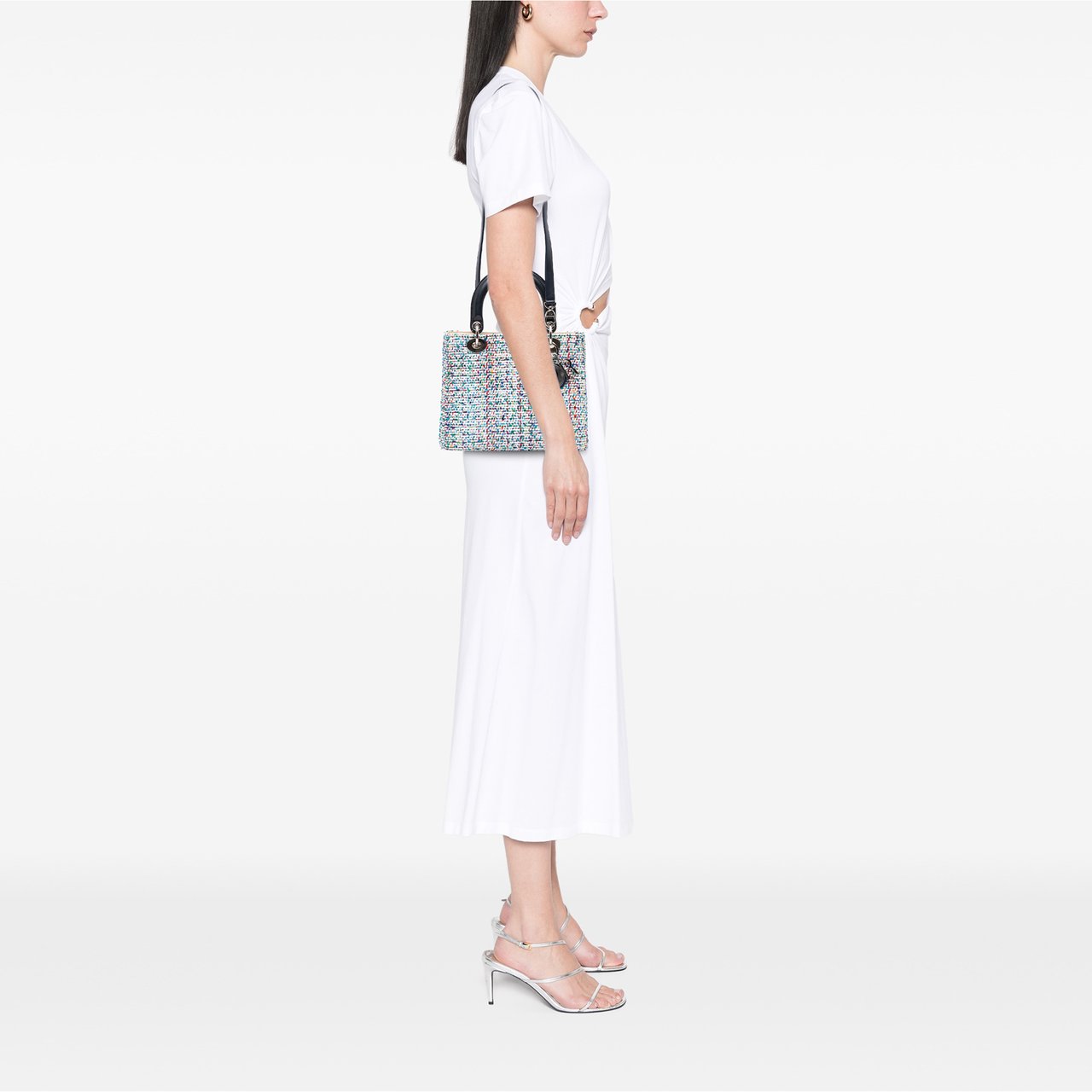 Dior Medium Tweed Lady Dior Blauw