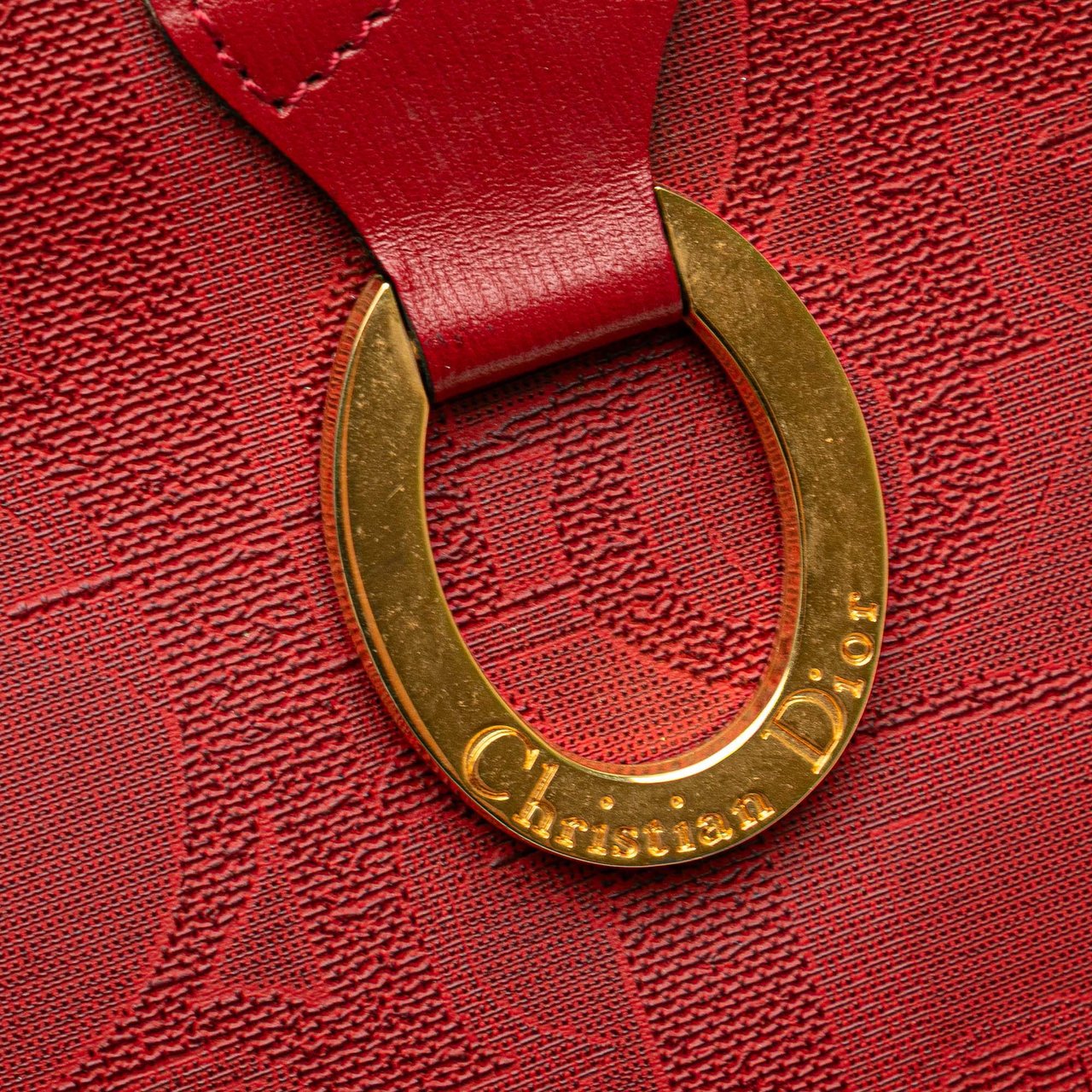 Dior Diorissimo Trotter Coated Canvas Clutch Rood