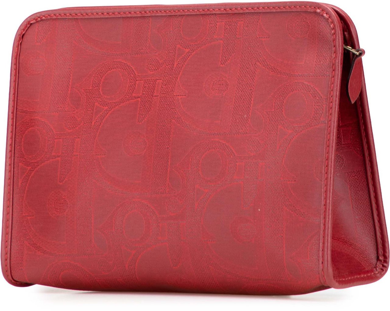 Dior Diorissimo Trotter Coated Canvas Clutch Rood