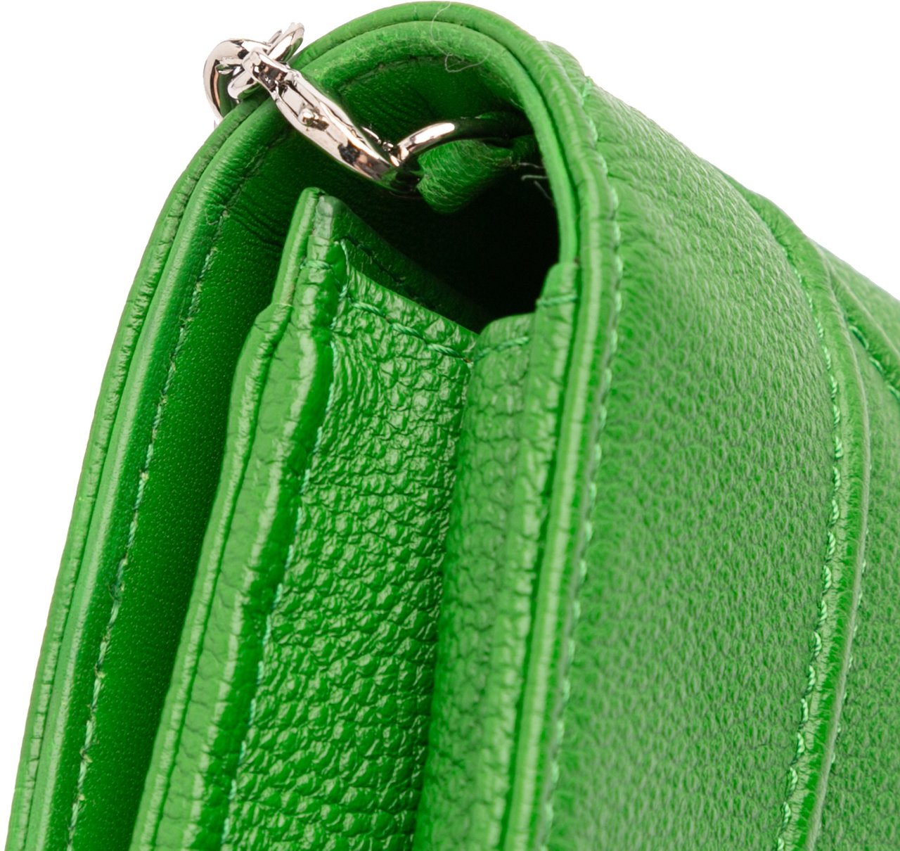Dior Grained Calfskin Diorama Croisiere Wallet on Chain Groen