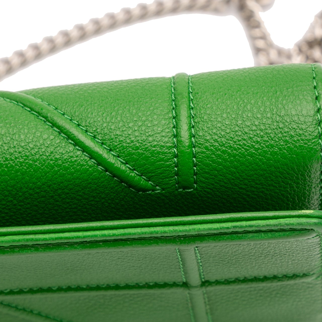 Dior Grained Calfskin Diorama Croisiere Wallet on Chain Groen