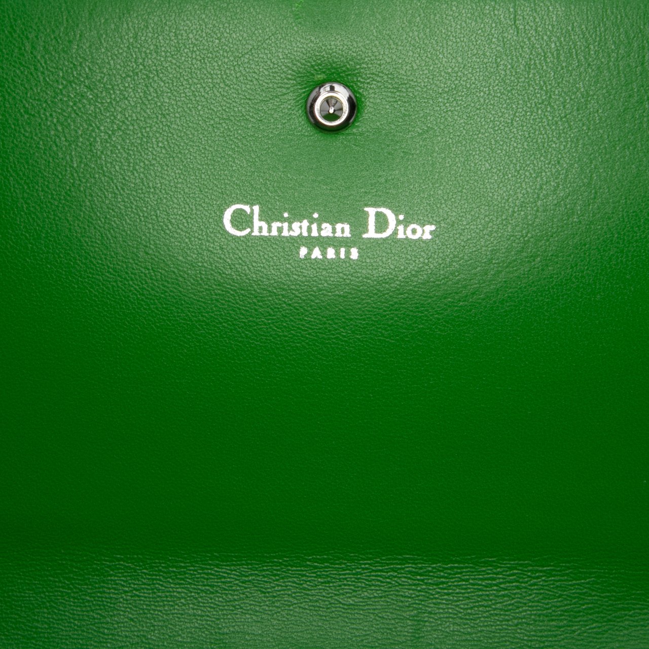 Dior Grained Calfskin Diorama Croisiere Wallet on Chain Groen