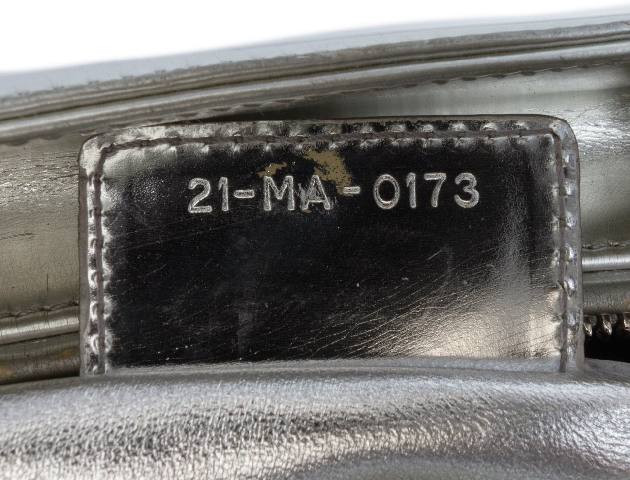 Dior Medium Metallic Patent Lady Dior Zilver