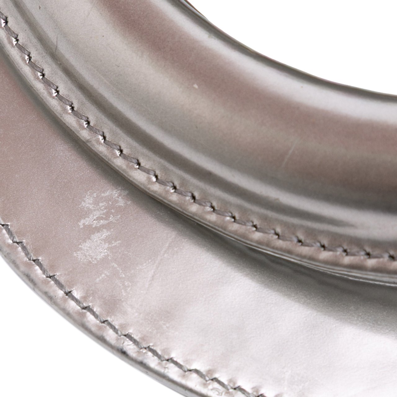 Dior Medium Metallic Patent Lady Dior Zilver