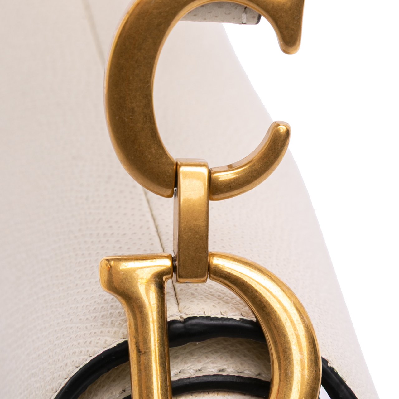 Dior Mini Grained Calfskin Saddle Bag Wit