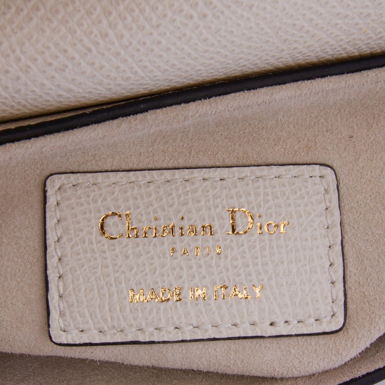 Dior Mini Grained Calfskin Saddle Bag Wit
