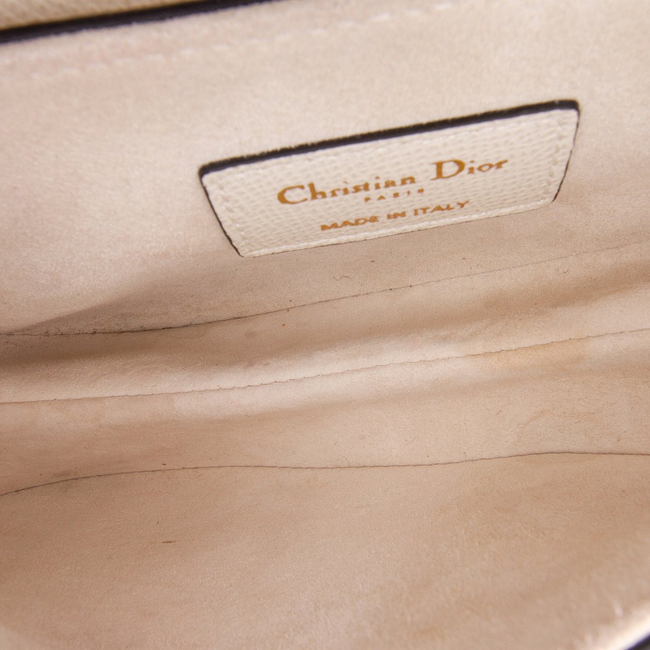 Dior Mini Grained Calfskin Saddle Bag Wit