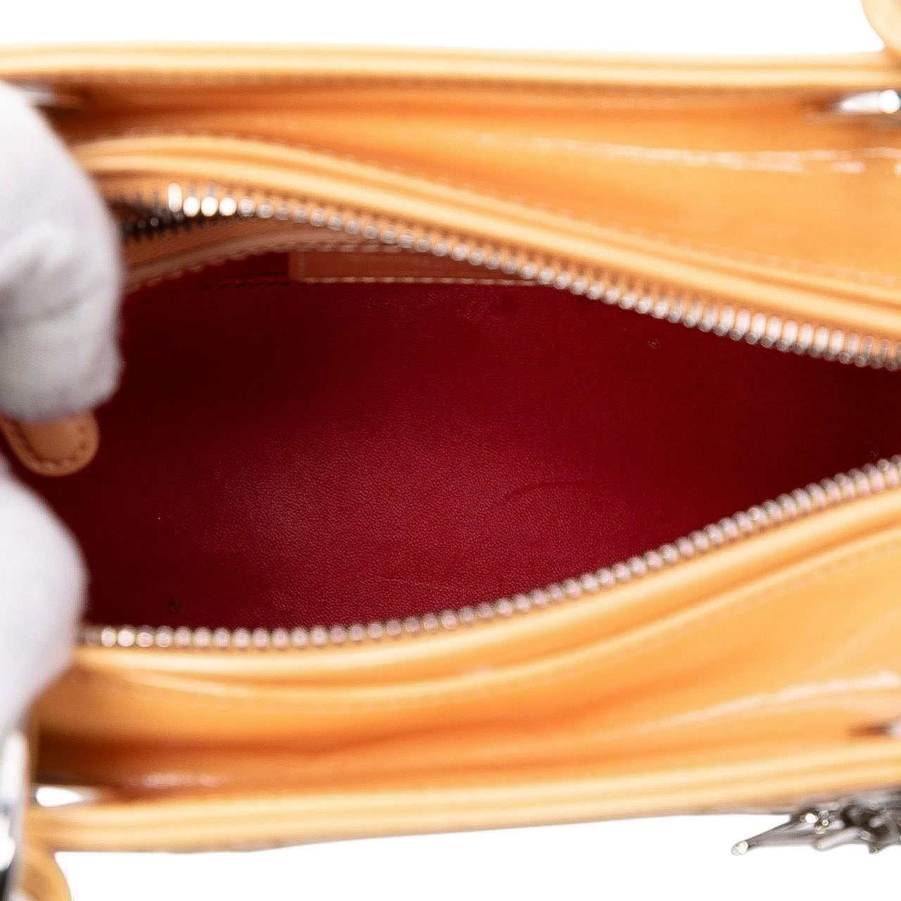 Dior Medium Ombre Patent Cannage Lady Dior Oranje