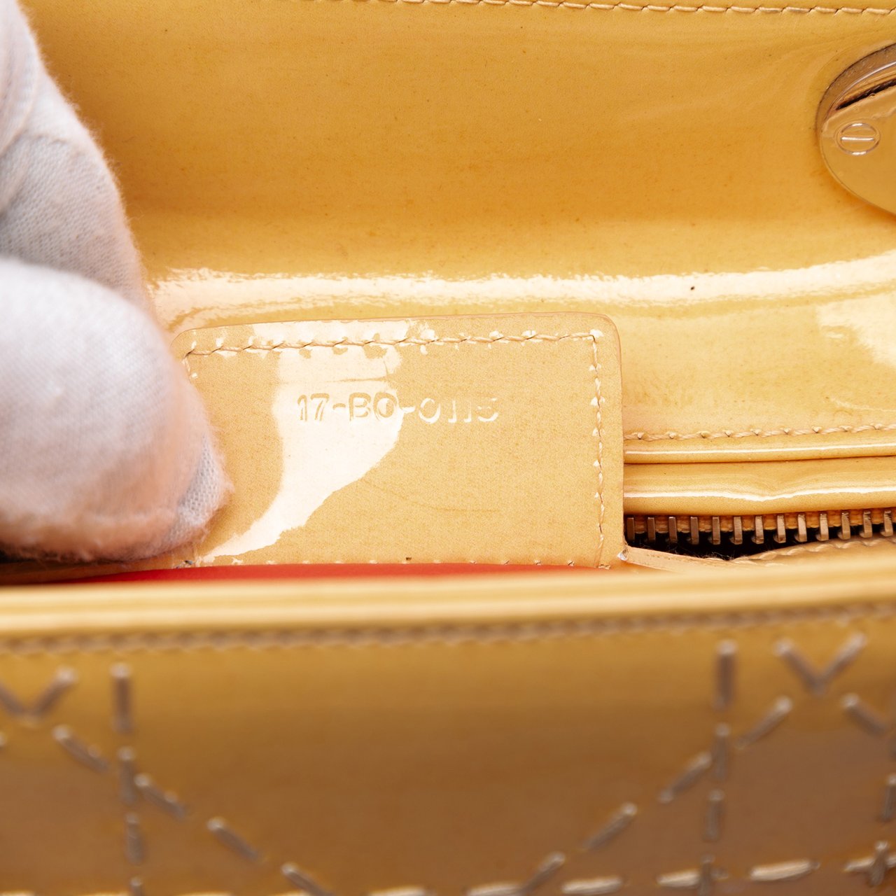 Dior Medium Ombre Patent Cannage Lady Dior Oranje