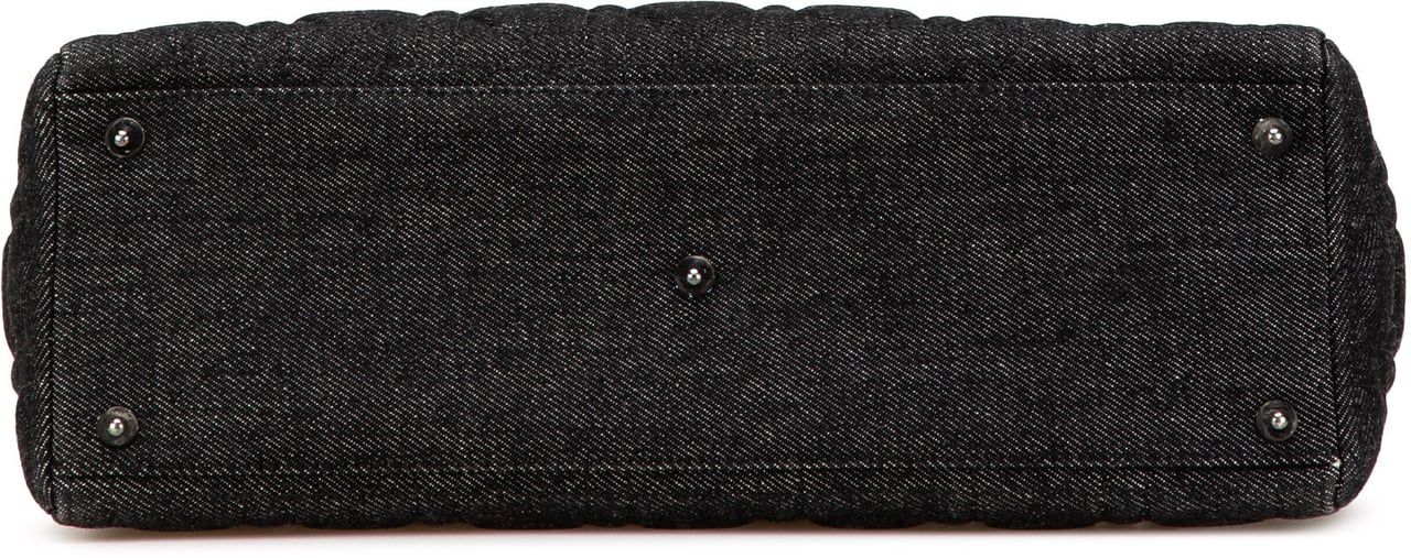 Dior Large Denim Cannage Lady Dior Zwart