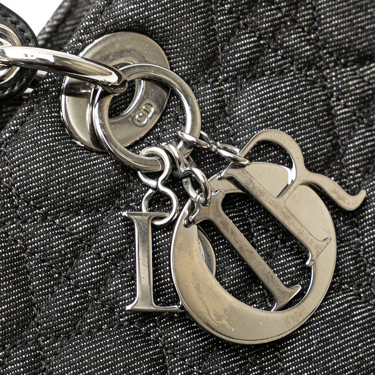 Dior Large Denim Cannage Lady Dior Zwart