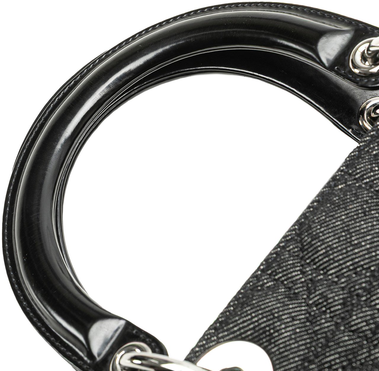 Dior Large Denim Cannage Lady Dior Zwart