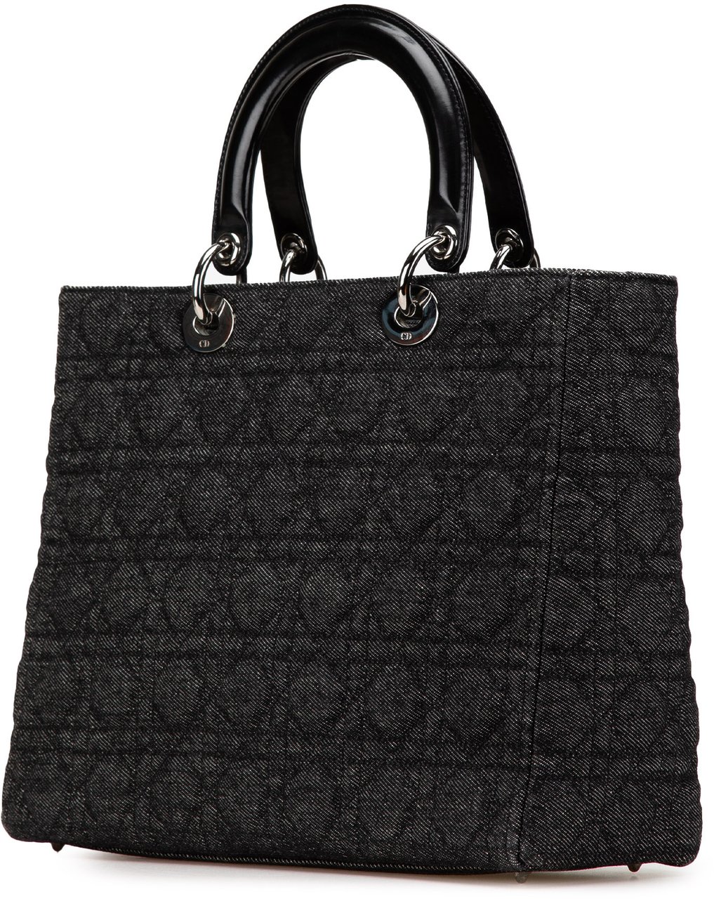 Dior Large Denim Cannage Lady Dior Zwart