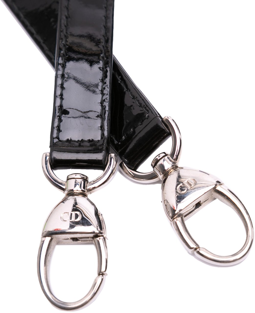 Dior Large Patent Cannage Lady Dior Zwart