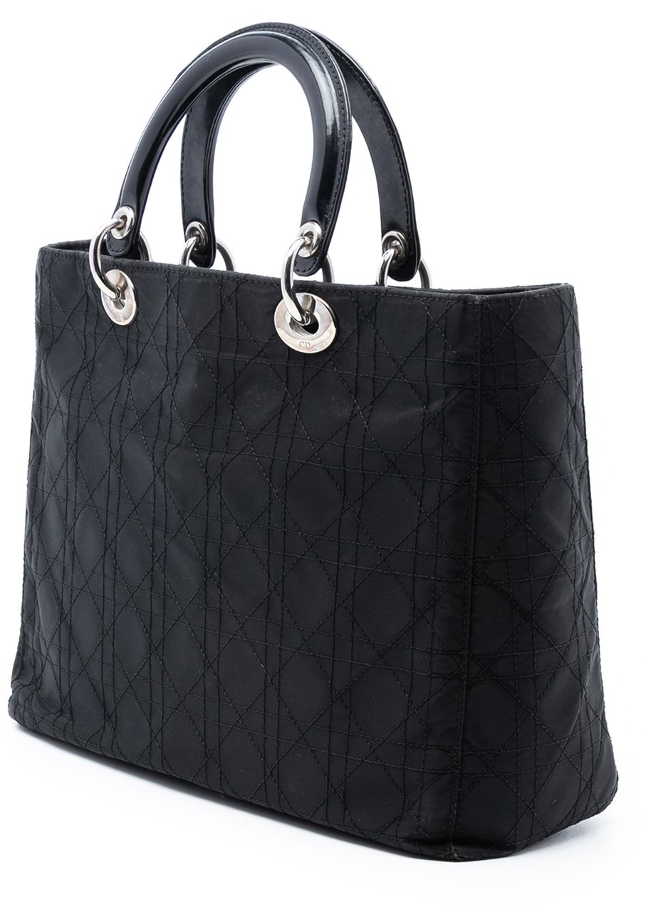 Dior Large Nylon Cannage Lady Dior Zwart