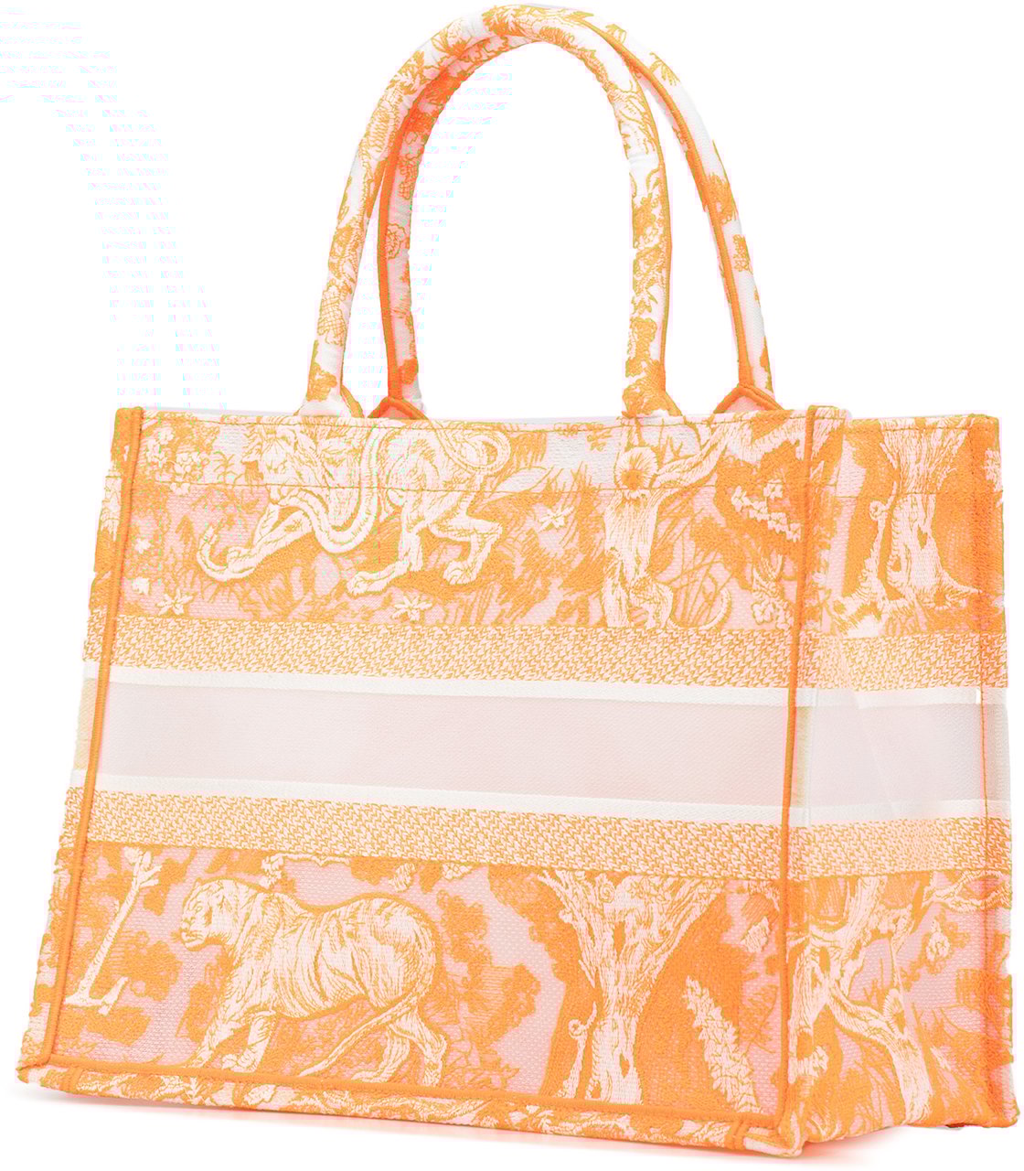 Dior Medium Toile de Jouy Book Tote Oranje