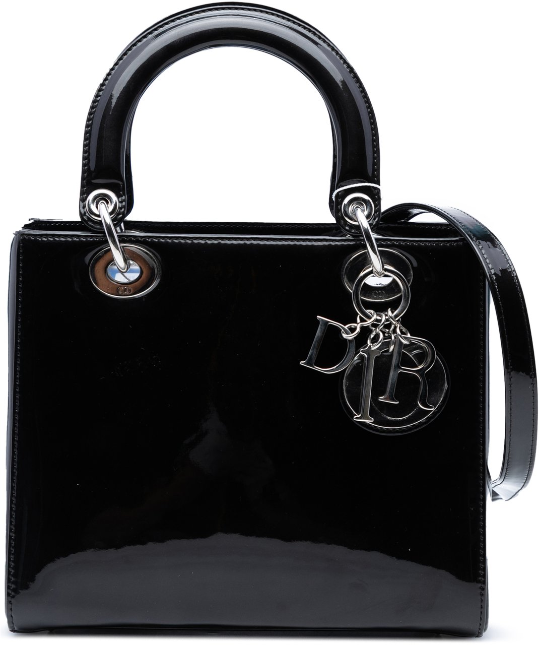 Dior Medium Patent Lady Dior Zwart
